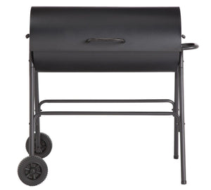 Charcoal Oil Drum BBQ - Cover, Utensils & Adjustable Grill