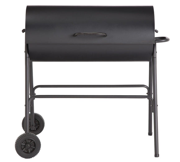 Charcoal Oil Drum BBQ - Cover, Utensils & Adjustable Grill