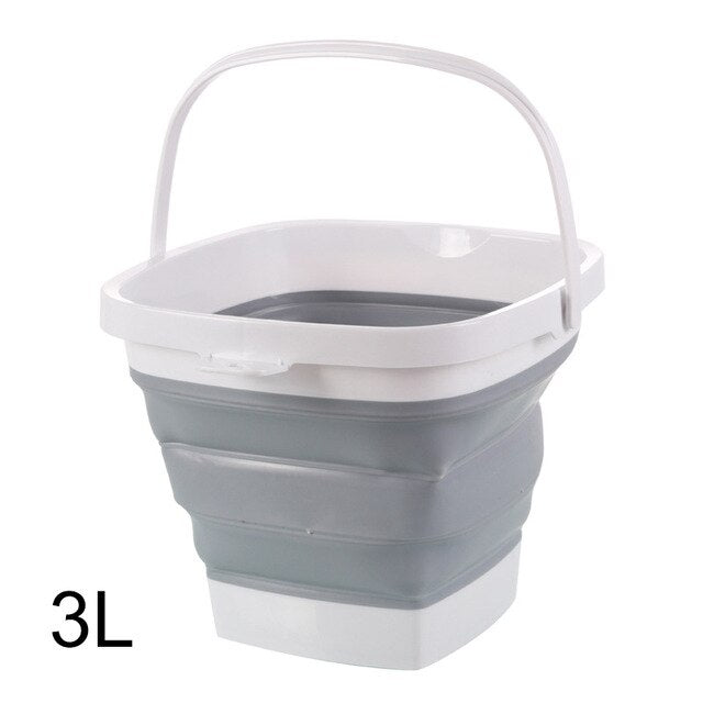 3/5/10L Collapsible Plastic Bucket Foldable Square Tub Portable Fishing Water Pail Outdoor Camping Hiking Picnics Bucket P7Ding