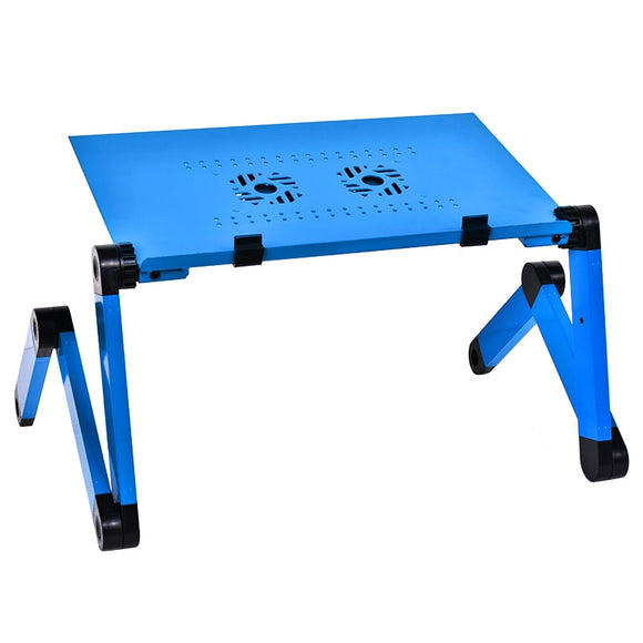 Computer Desk Portable Adjustable Foldable Laptop PC Folding Table Stand Bed Sofa Tray with 2 Cooler Fans Notebook Lap Desk