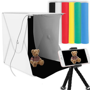 8" Portable Photo Studio Light Box 2 LED Panels 6 Colors Backdrops Mini Foldable Photo Light Box Shooting Photography lightbox