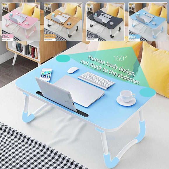 Folding Laptop Stand Holder Portable Study Table Desk Wooden Foldable Computer Desk for Bed Sofa Tea Serving Table Stand