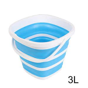 Collapsible Plastic Bucket Foldable Square Tub Portable Fishing Water Pail Outdoor  E2S