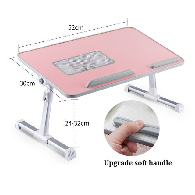 Adjustable Laptop Desk With Cooling Fan Foldable Notebook Laptop Stand Bed Tabletop Desks Home Study Table Computer Desk 53x30cm