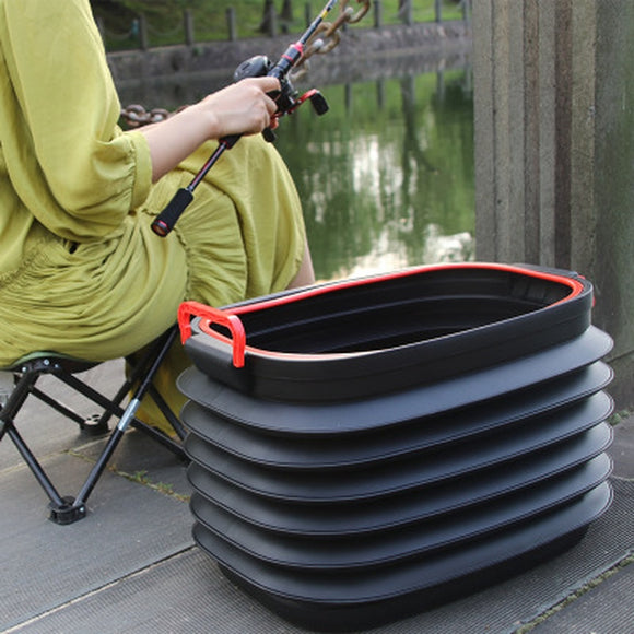 Portable Telescopic Folding Bucket Basin Outdoor Vehicle Cleaning Foldable Storage Bucket Camping Supplies Plastic Car Trash Can