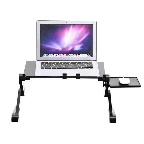 360° Adjustable Foldable Laptop Desk Table Stand Holder Built-in  2 Cooling Dual Fan & Mouse Boad