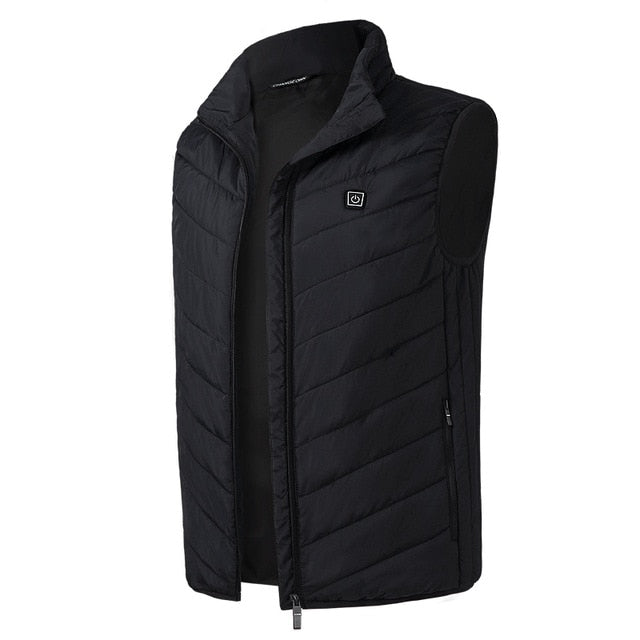2020 Men Outdoor USB Infrared Heating Vest Jacket Men Women Winter Electric Thermal Clothing Waistcoat For Sports Hiking