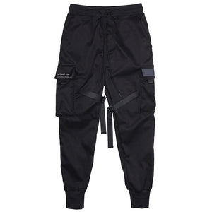 Black Hip Hop Cargo Pants Men Streetwear Fashion Cotton Joggers Sweatpants Casual Harem Trousers Summer Harajuku Tide Clothing