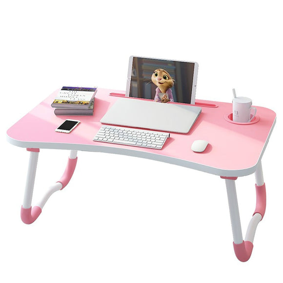 Portable laptop desk Foldable Dormitory Bed Lap Desk Book Reading Tray Cup slot Bed Table For Computer Notebooks mx7111720