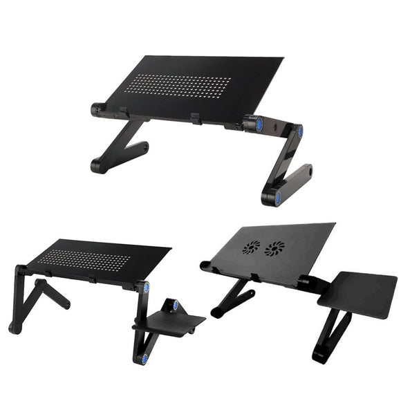 Aluminum Alloy Folding Laptop Desk Portable Adjustable Notebook Stand Foldable Lazy Laptop Table Cooling Stand for Sofa Bed