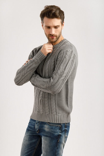 Finn flare men's knitted jumper in dark blue of 100% acrylic, collection зима-2019