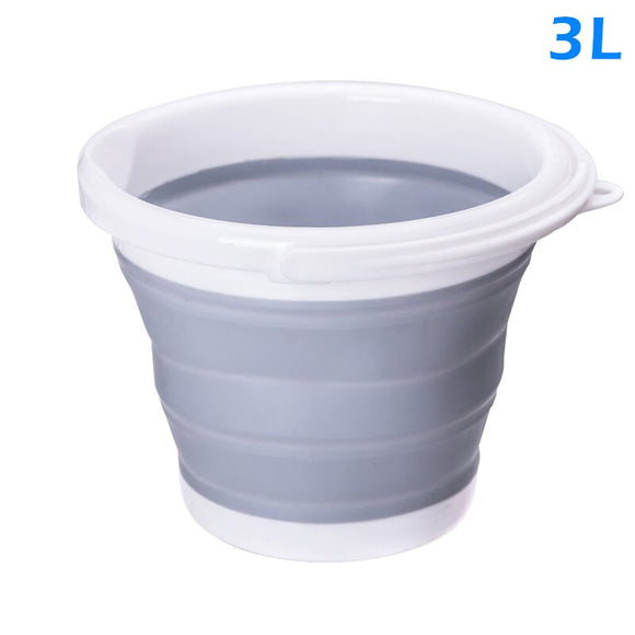 Foldable Silicone Bucket Collapsible Basin Bowl for Travel Camping Hiking Fishing JA55