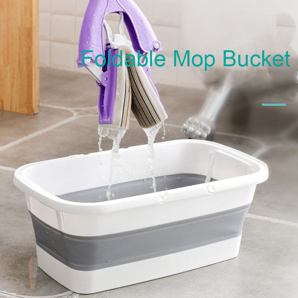 Portable Folding Mop Bucket Foldable Basin Clean Bucket Accessories Bathroom Tourism Folding Silicone Bucket Fishing Car Wash