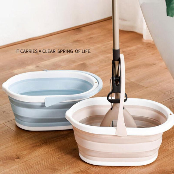 Collapsible Plastic Mop Bucket Portable Wash Basin Footbath Foldable Dishpan KItchen Household Cleaning Accessories