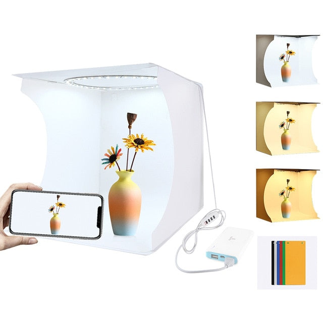 Mini Photo Studio Light Box Photo Shooting Tent Kit Foldable Portable Ring Light Photo Lighting Studio Shooting Tent Box Kit