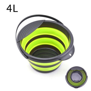 4/10L Foldable Bucket Collapsible Bucket Portable Folding Bucket Water Container with Sturdy Handle for Hiking Camping Outdoor