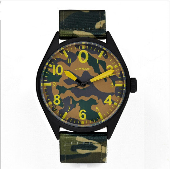 SINOBI luxury brand camouflage nylon air force Army waterproof quartz watch