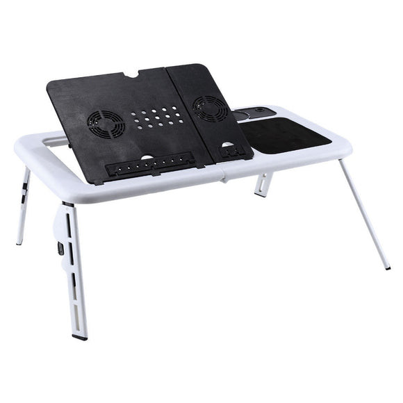 Foldable Laptop Desk Foldable Computer Desk Table e-Table Bed USB Cooling Fans Stand TV Tray 22.05 x 12.44 inch